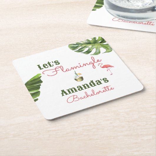 Palm Springs letzter Flamingle-Junggeselinnen-Absc Rechteckiger Pappuntersetzer (angewinkelt)