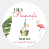 Palm Springs letzter Flamingle-Junggeselinnen-Absc Runder Aufkleber (Vorderseite)