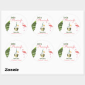 Palm Springs letzter Flamingle-Junggeselinnen-Absc Runder Aufkleber (Blatt)