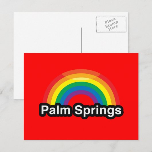 PALM SPRINGS LGBT PRIDE RAINBOW POSTKARTE (Vorne/Hinten)