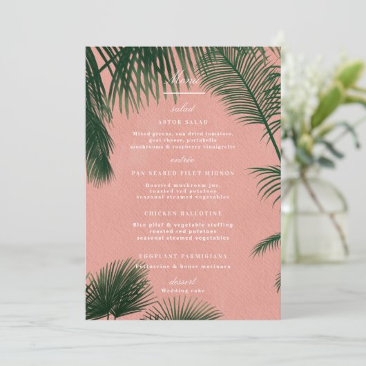 Palm Springs Menu (Stehend Vorderseite)