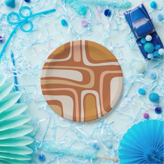 Palm Springs Mitte Jahrhundert Modernes Boho Abstr Pappteller (Party)