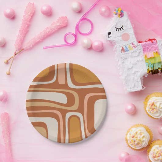 Palm Springs Mitte Jahrhundert Modernes Boho Abstr Pappteller (Party)