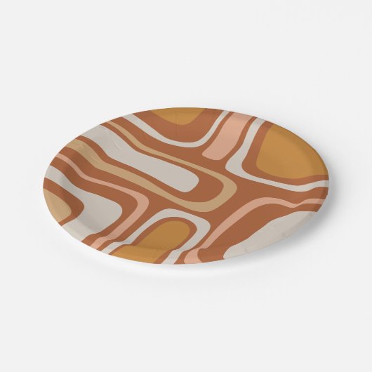 Palm Springs Mitte Jahrhundert Modernes Boho Abstr Pappteller (Schrägansicht)