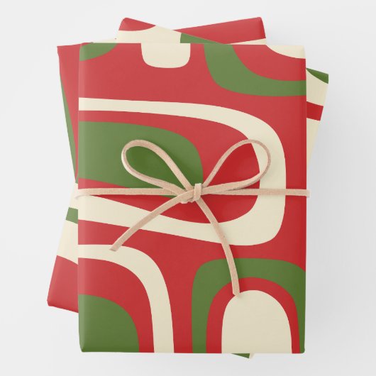 Palm Springs Mittelalter Moderner Retro Abstrakte Geschenkpapier Set (Beispiel)