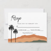 Palm Springs Modern Response Card (tan/olive) RSVP Karte (Vorderseite)