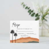 Palm Springs Modern Response Card (tan/olive) RSVP Karte (Stehend Vorderseite)