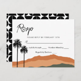 Palm Springs Modern Response Card (tan/olive) RSVP Karte