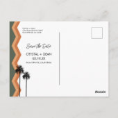 Palm Springs Modern Save the Date Postcard tan/olv Postkarte (Rückseite)