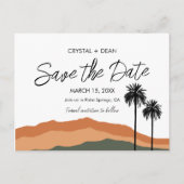Palm Springs Modern Save the Date Postcard tan/olv Postkarte (Vorderseite)