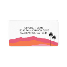 Palm Springs Moderne Adressenmarken (pink/orange)