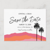 Palm Springs Moderne Save the Date Postkarte (Vorderseite)