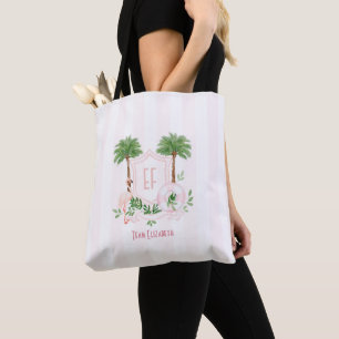Palm Springs Monogram Pink Cabana Junggesellinnena Tasche