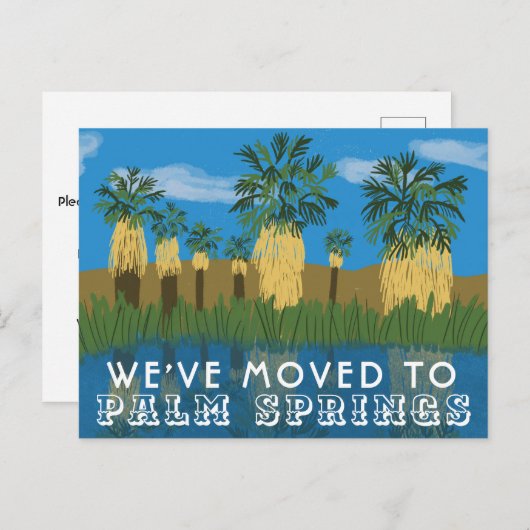 Palm Springs Oasis Moving Ankündigung Neue Adresse (Vorne/Hinten)