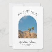 Palm Springs Palm Tree Wedding Save the Date Einladung (Vorderseite)