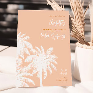Palm Springs Peach Bachelorette Wochenende Einladu Einladung