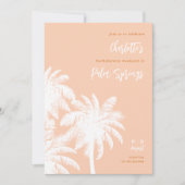 Palm Springs Peach Bachelorette Wochenende Einladu Einladung (Vorderseite)