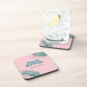 Palm Springs Pink Pool Party Geburtstag Getränkeuntersetzer (Rechte Seite)