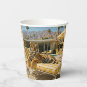 Palm Springs Pool Tiger Pappbecher (Rückseite)
