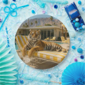 Palm Springs Pool Tiger Pappteller (Party)