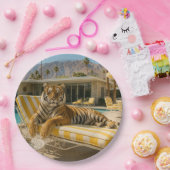 Palm Springs Pool Tiger Pappteller (Party)