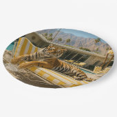 Palm Springs Pool Tiger Pappteller (Schrägansicht)