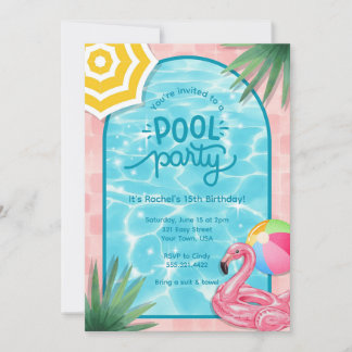 Palm Springs Poolparty-Einladung Einladung