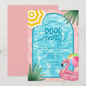 Palm Springs Poolparty-Einladung Einladung (Vorne/Hinten)