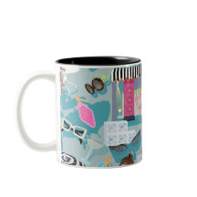 Palm Springs Poolseite Retro-Kaffeetasse im Midcen