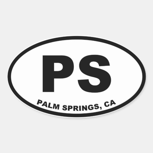 Palm Springs PS Ovaler Aufkleber (Vorderseite)