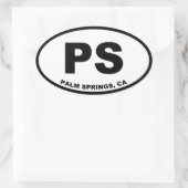 Palm Springs PS Ovaler Aufkleber (Tasche)