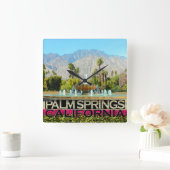 Palm Springs Quadratische Wanduhr (Zuhause)