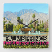 Palm Springs Quadratische Wanduhr (Vorderseite)