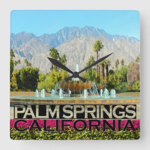 Palm Springs Quadratische Wanduhr