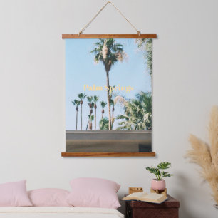 Palm Springs Reiseandenken Wandteppich Mit Holzrahmen