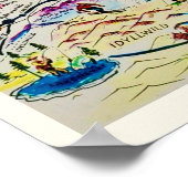 Palm Springs Retro-Karte Druck Poster (Ecke)