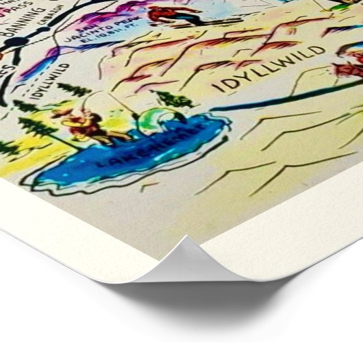 Palm Springs Retro Map Print Poster (Ecke)