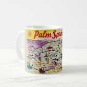 Palm Springs Retro Map-Tasse Kaffeetasse (Vorderseite Links)