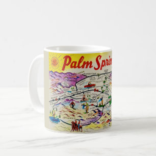 Palm Springs Retro Map-Tasse Kaffeetasse