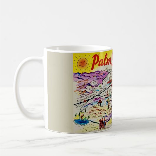 Palm Springs Retro Map-Tasse Kaffeetasse (Links)