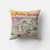 Palm Springs Retro Map Throw Kissen (Rückseite)