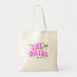 palm springs retro pink bride bachelorette party tragetasche
