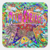 Palm Springs Risikofaktor-Aufkleber Quadratischer Aufkleber (Vorderseite)