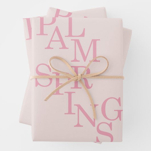 Palm Springs Rosa Geschenkpapier Set (Beispiel)