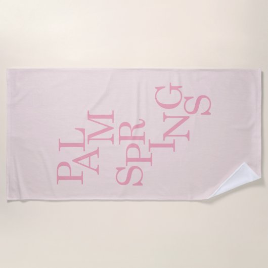 Palm Springs Rosa Strandtuch (Vorderseite)