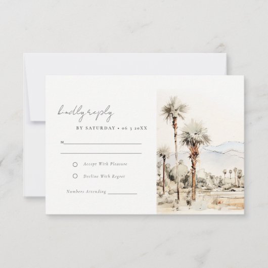 Palm Springs RSVP Karte (Vorderseite)