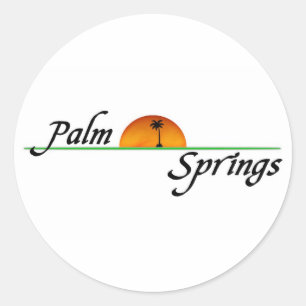 Palm Springs Runder Aufkleber