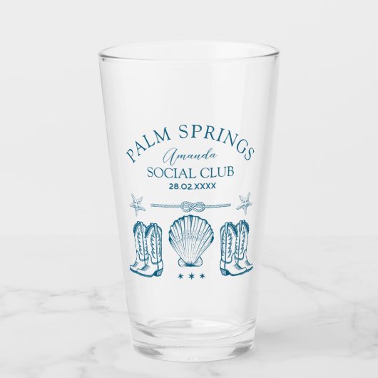 Palm Springs Social Club | Bachelorette Glas (Vorderseite)