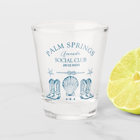 Palm Springs Social Club | Bachelorette Schnapsglas (Vorderseite)