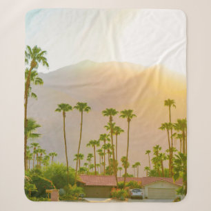Palm Springs Sonnenuntergang Tag mit Bergen und Pa Sherpadecke